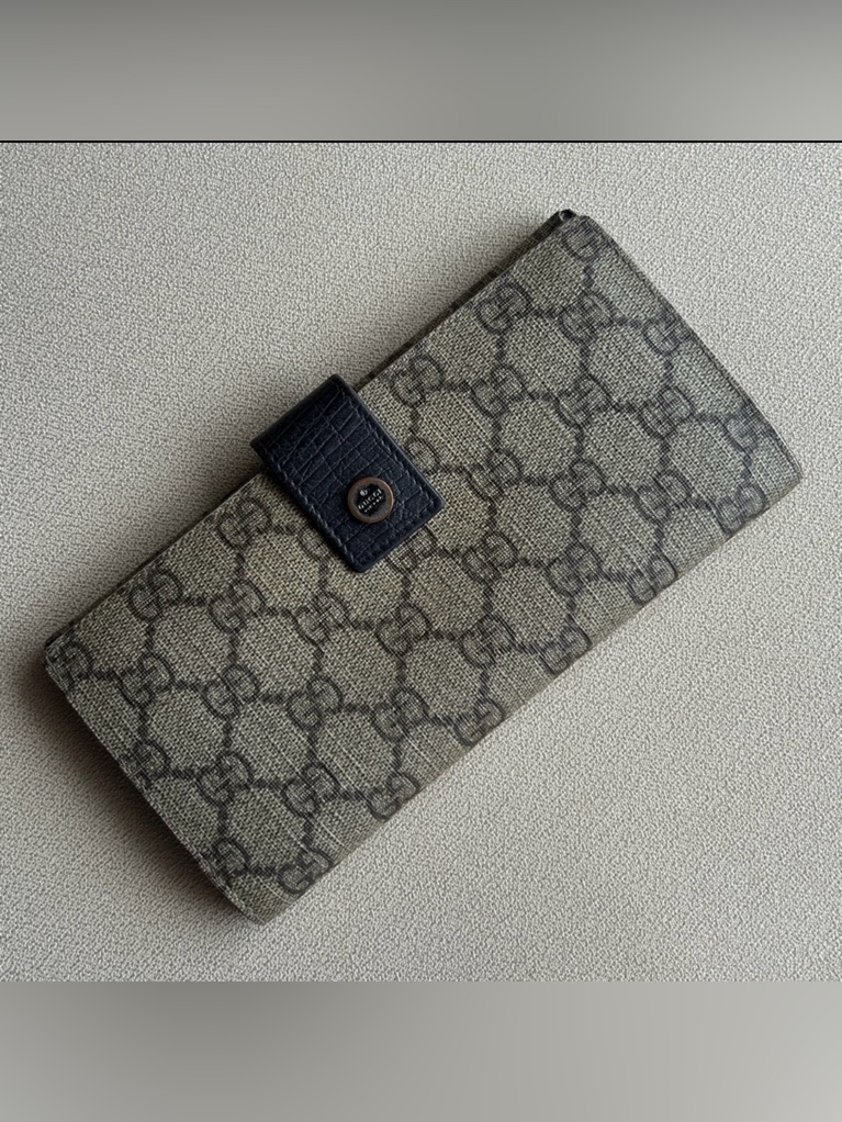 Gucci Gg Monogram Brown Long Wallet